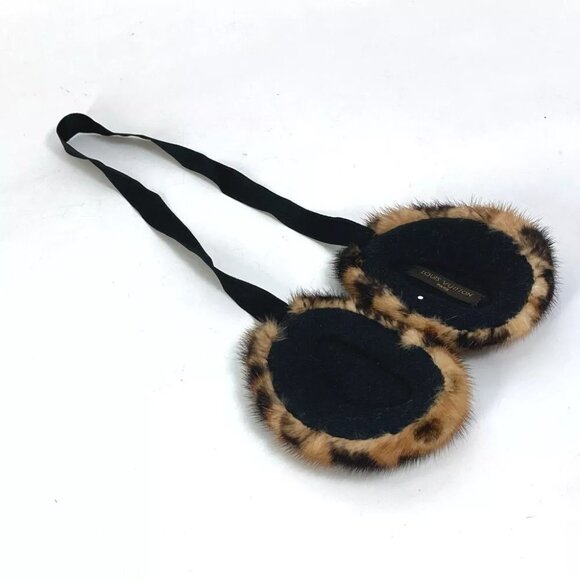 LOUIS VUITTON leopard pattern ear muffler ear warmer Earmuff Brown/Black - Picture 4 of 6